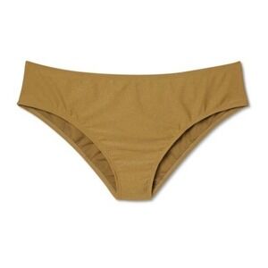 Xhilaration Army Green Juniors' Metallic Cheeky Hipster Bikini Bottom NWT SZ 14W